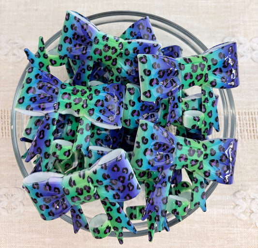 Purple & Green Cheetah Silicone Straw Topper