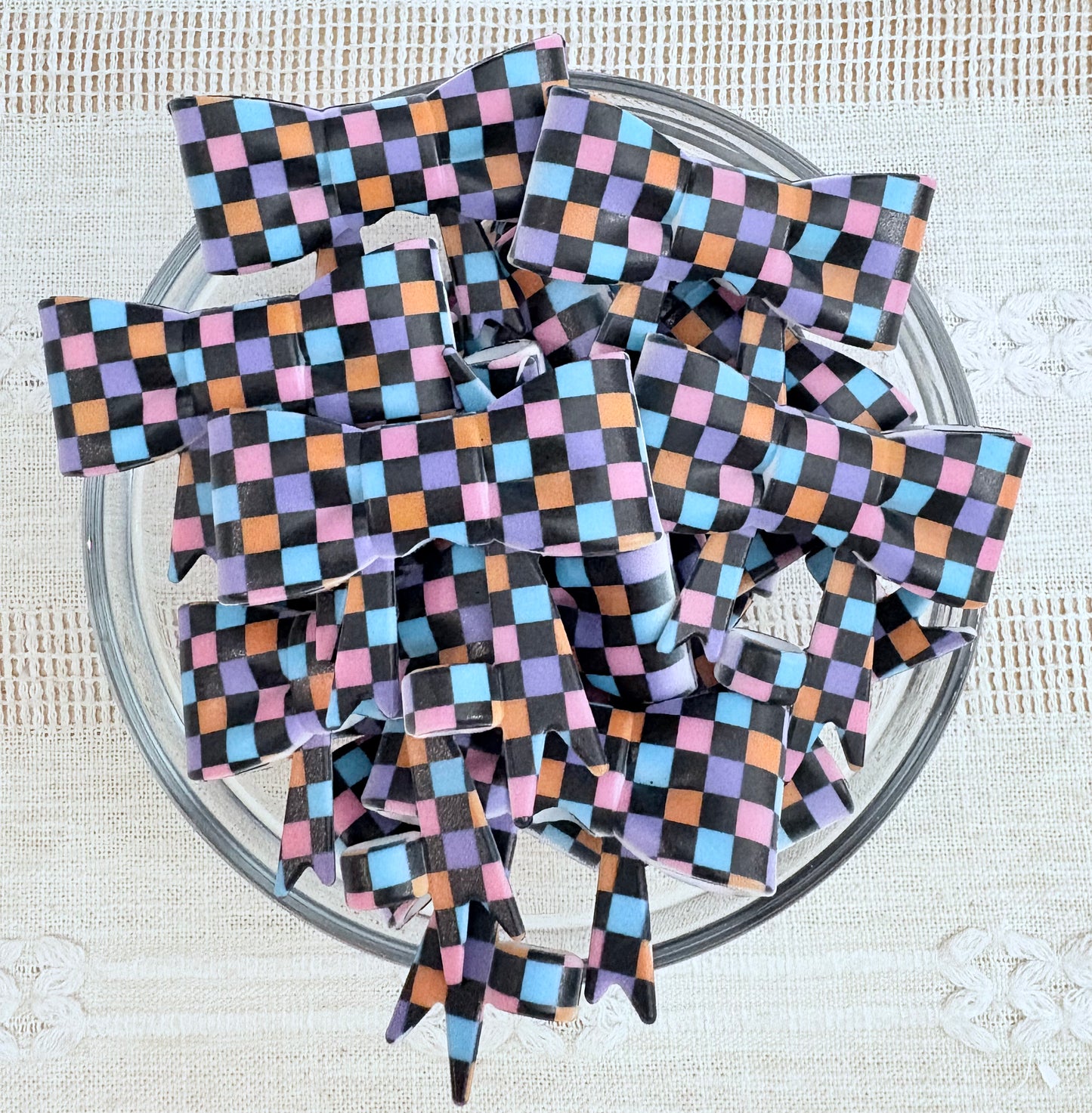 Checkered Silicone Straw Topper