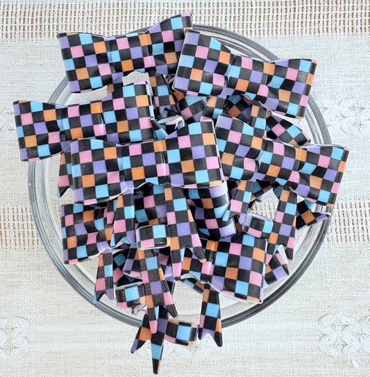 Checkered Silicone Straw Topper