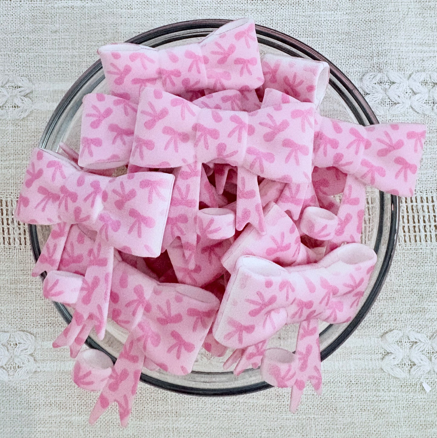 Pink Bows Silicone Straw Topper