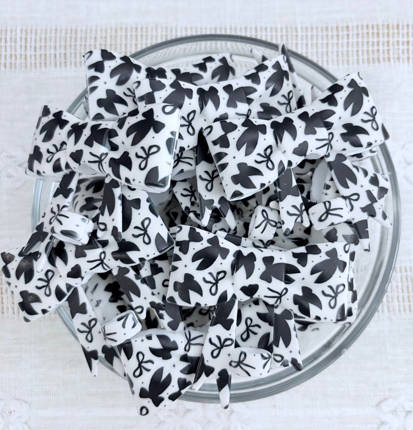 Black Bows Silicone Straw Topper