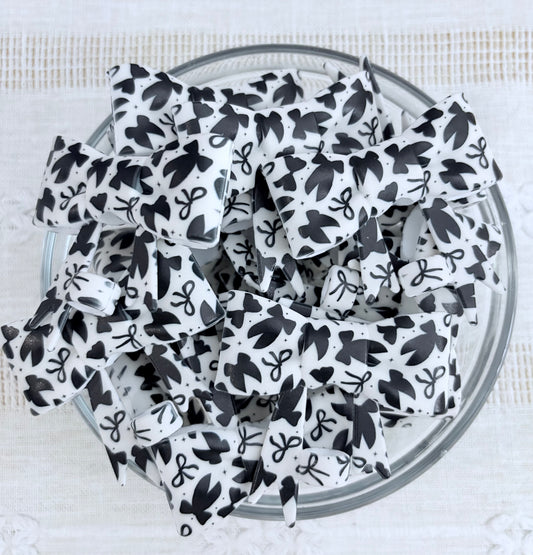 Black Bows Silicone Straw Topper