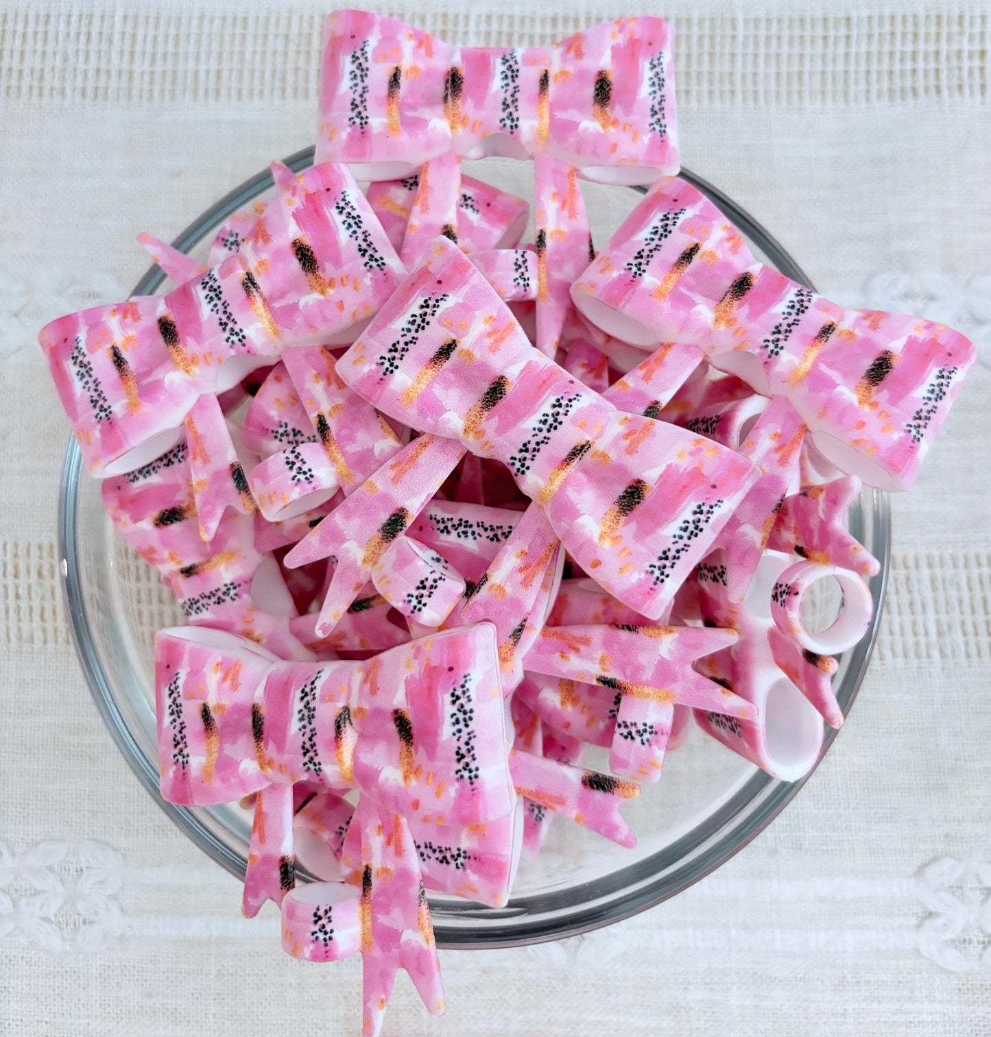 Pink Brushstrokes Silicone Straw Topper