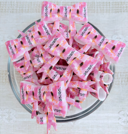 Pink Brushstrokes Silicone Straw Topper
