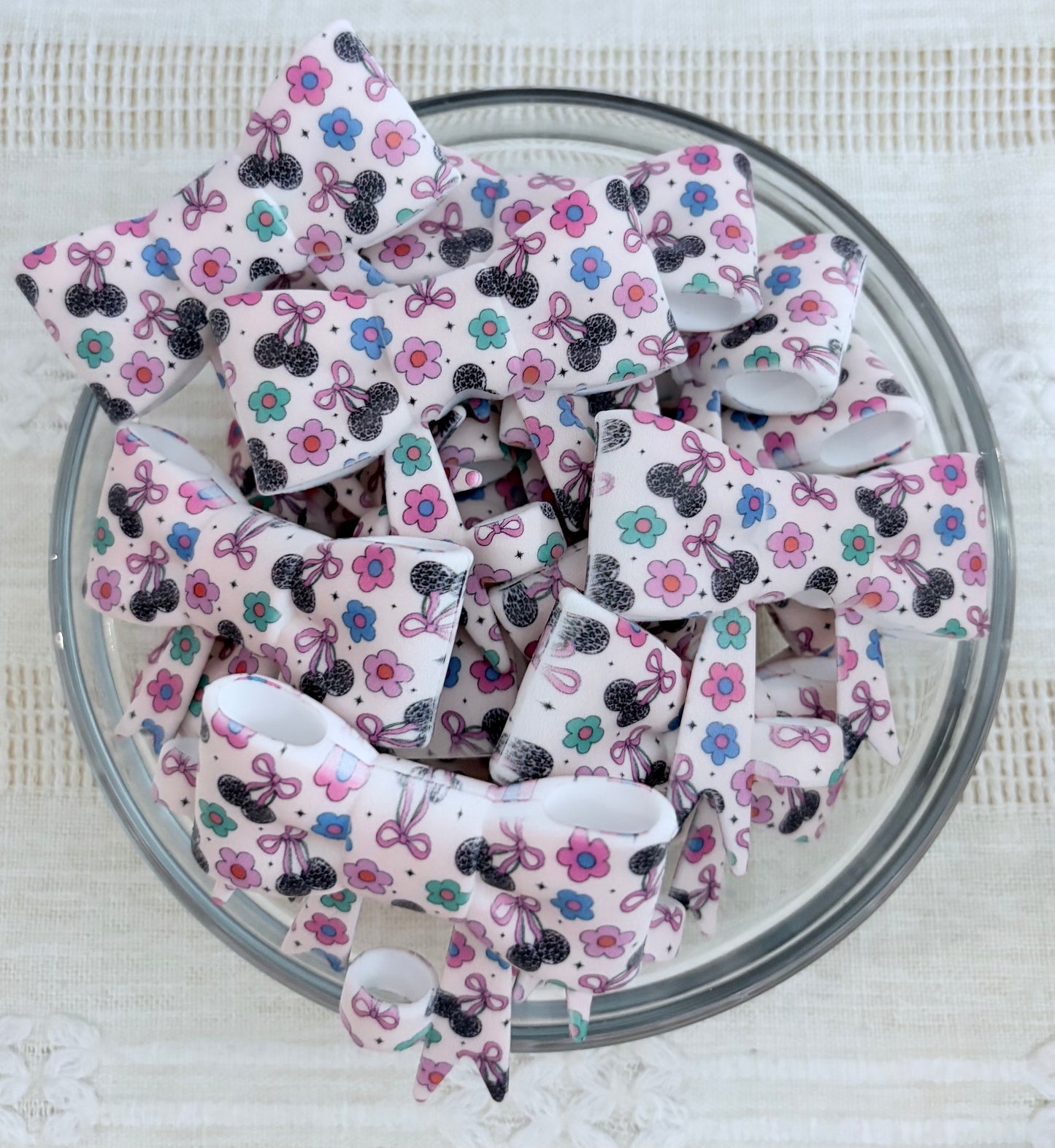 Cherries and Florals Silicone Straw Topper