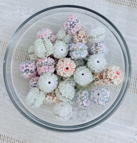 Flowers with Rhinestones 20mm Bead Mix (2 pcs.)