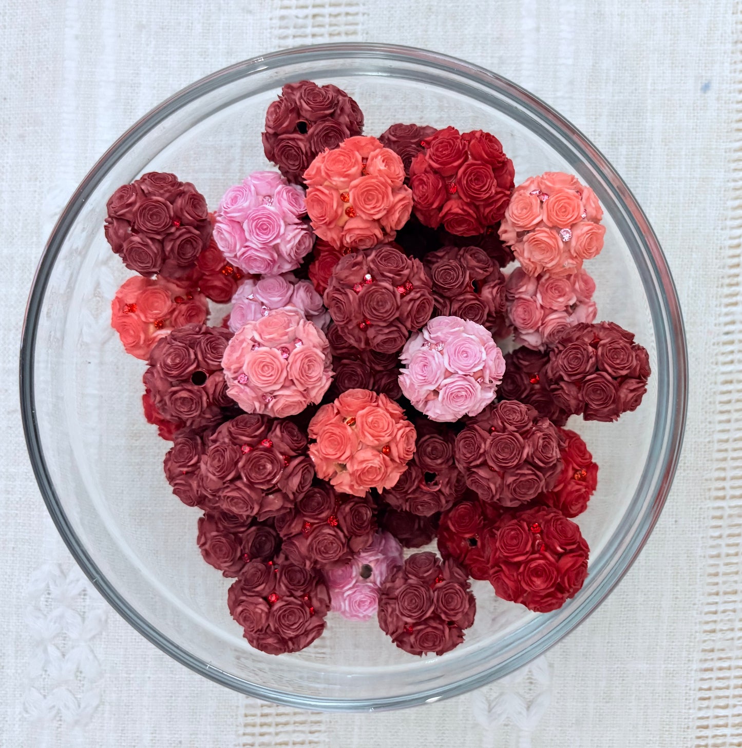 Red and Pink Flowers 20mm Bead Mix (2 pcs.)