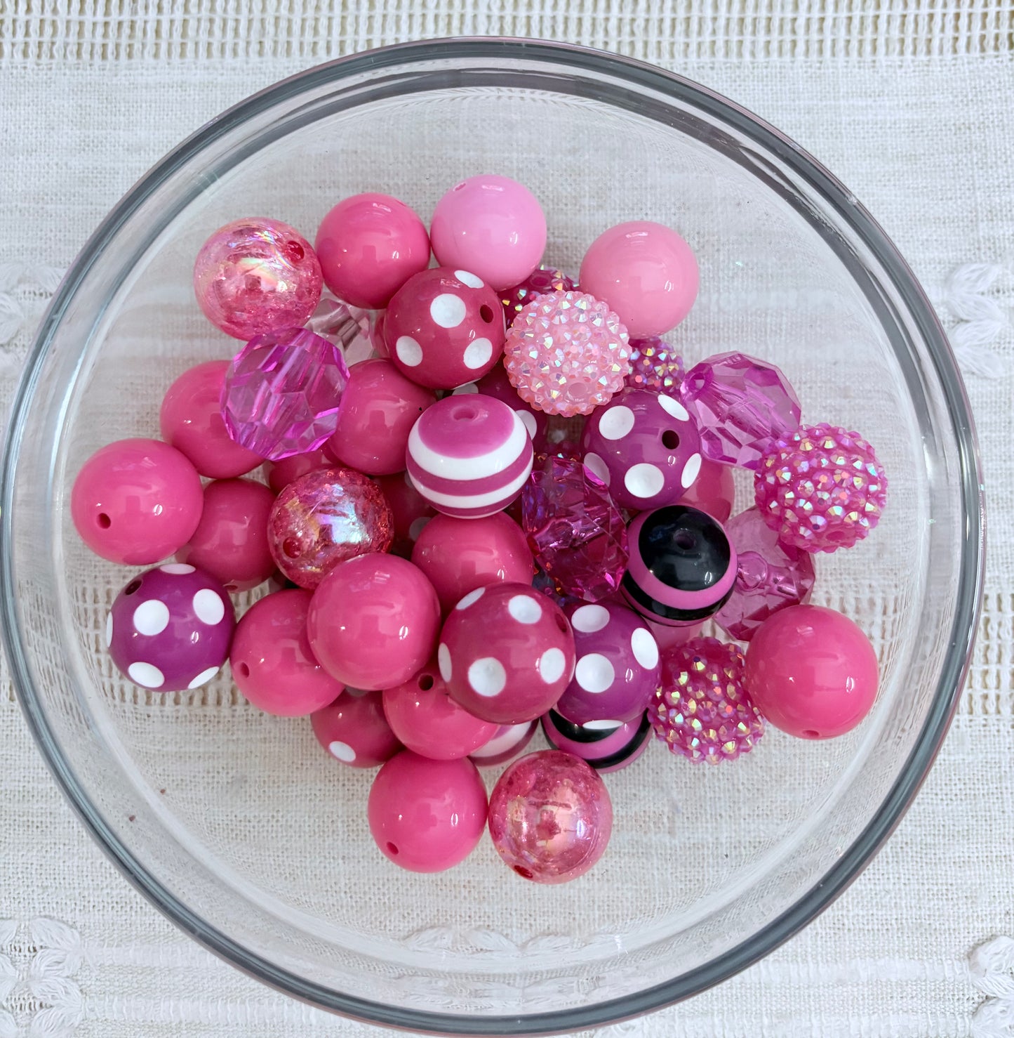 Hot Pink 20mm Bead Mix (6pcs)