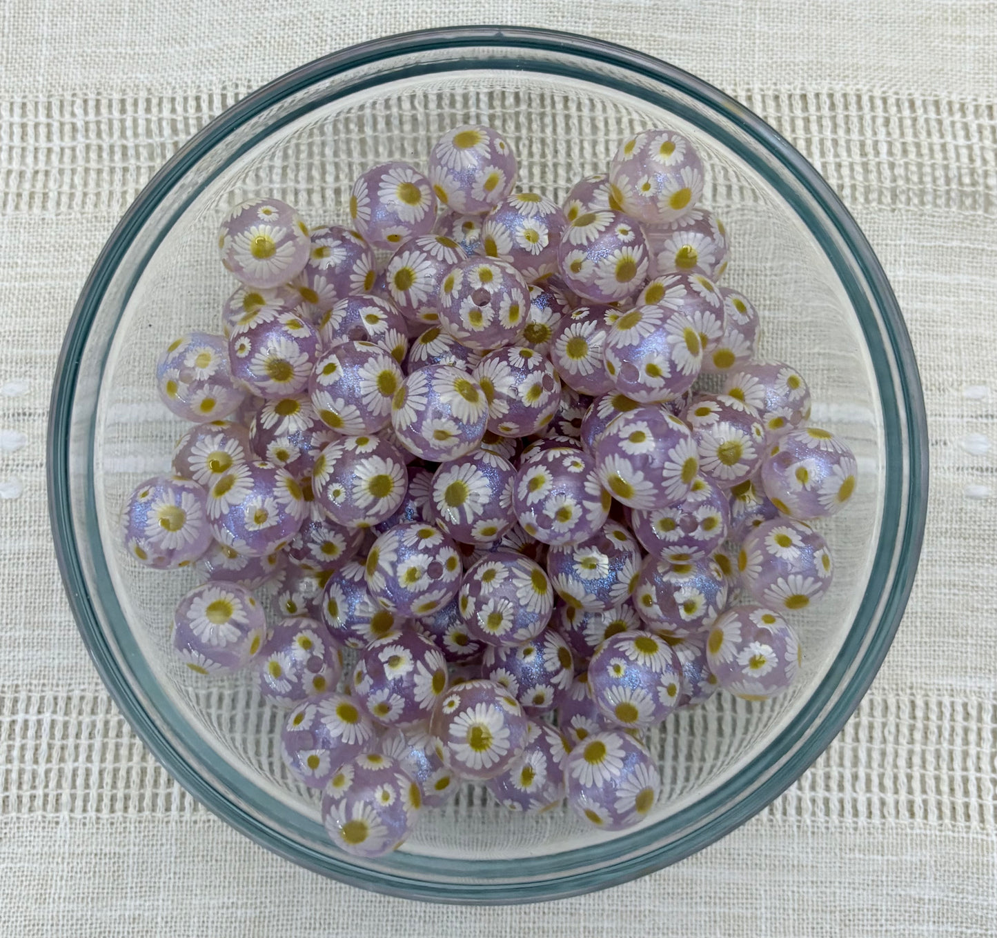 Purple Daisy 16mm Acrylic Bead (Pack of 5)