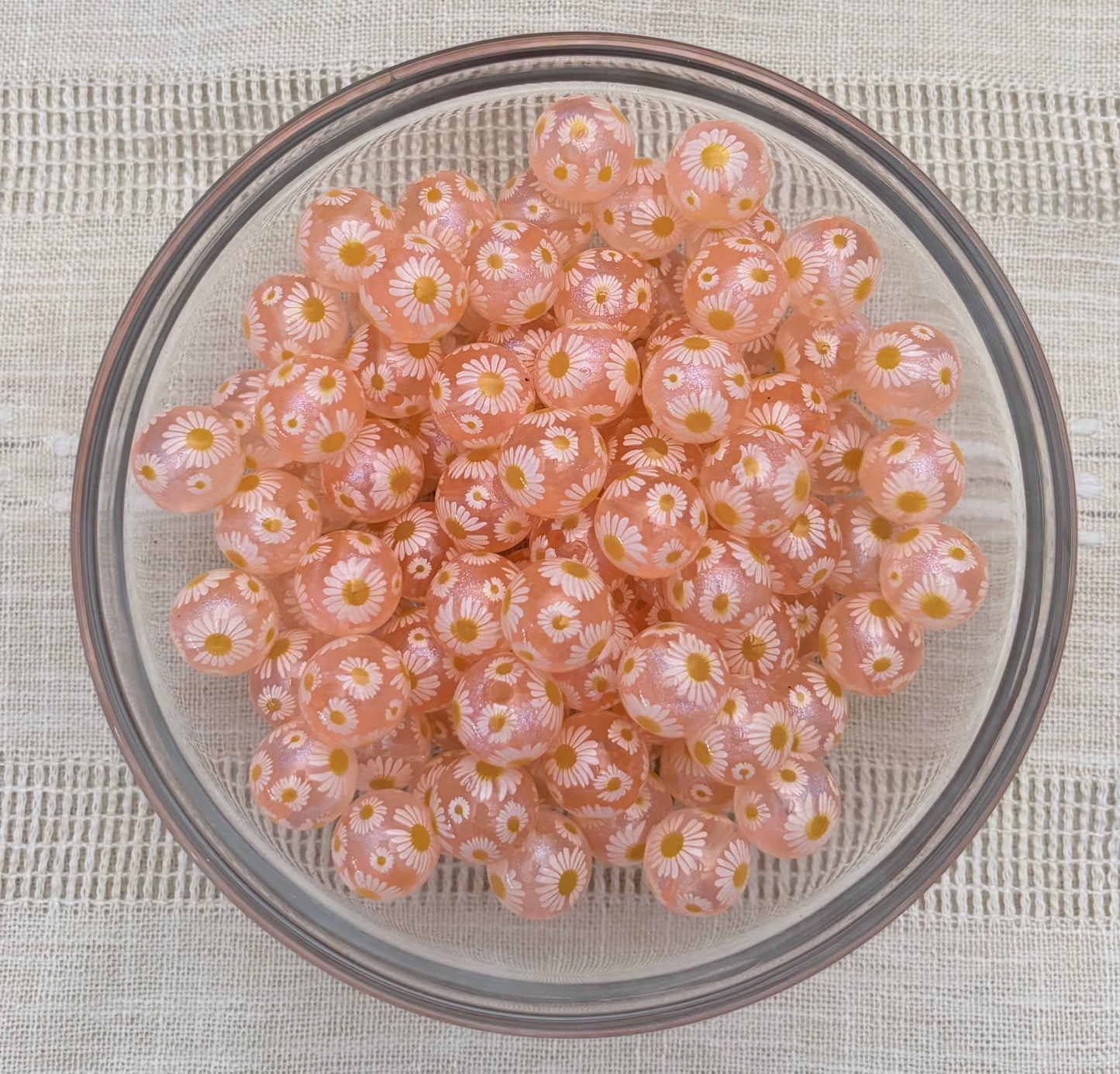 Pink Daisy 16mm Acrylic Bead (Pack of 5)