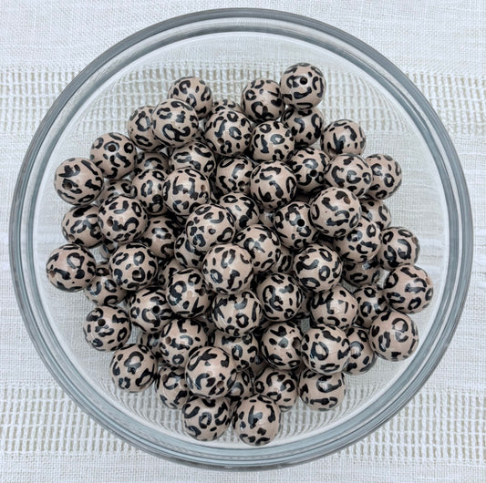 Cheetah 16mm Acrylic Bead (Pack of 5)