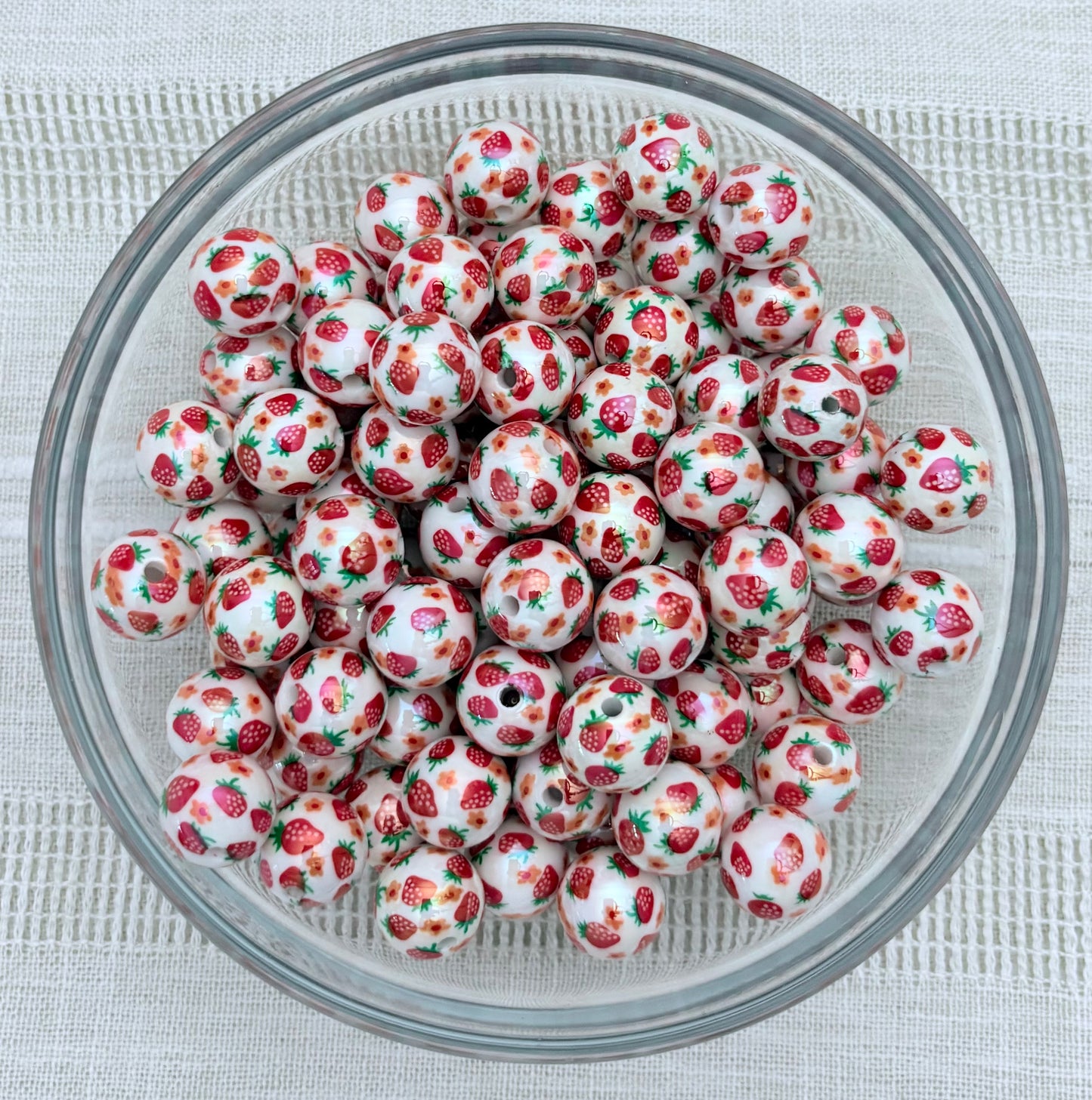 Strawberry 16mm Acrylic Bead (Pack of 5)