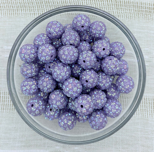 Purple 20mm Rhinestone Bead (Pack of 5)