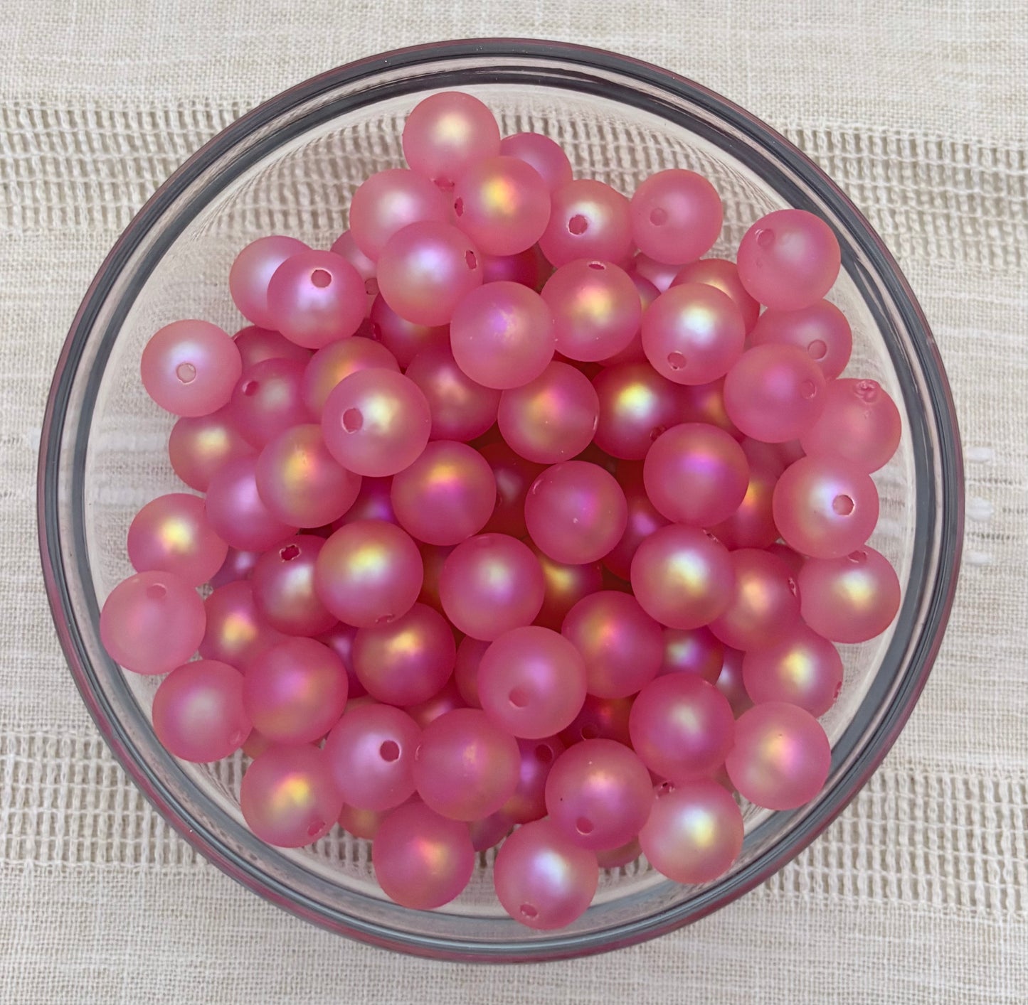 Dark Pink 16mm Frosted Acrylic Bead (Pack of 10)