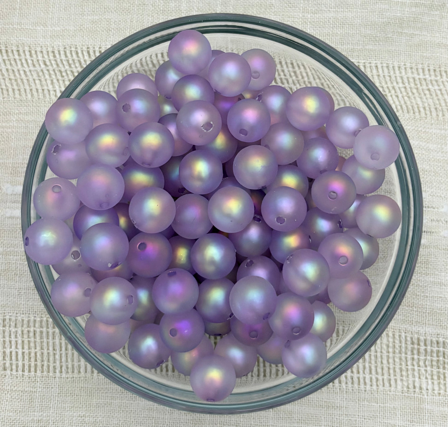 Purple 16mm Frosted Acrylic Bead (Pack of 10)