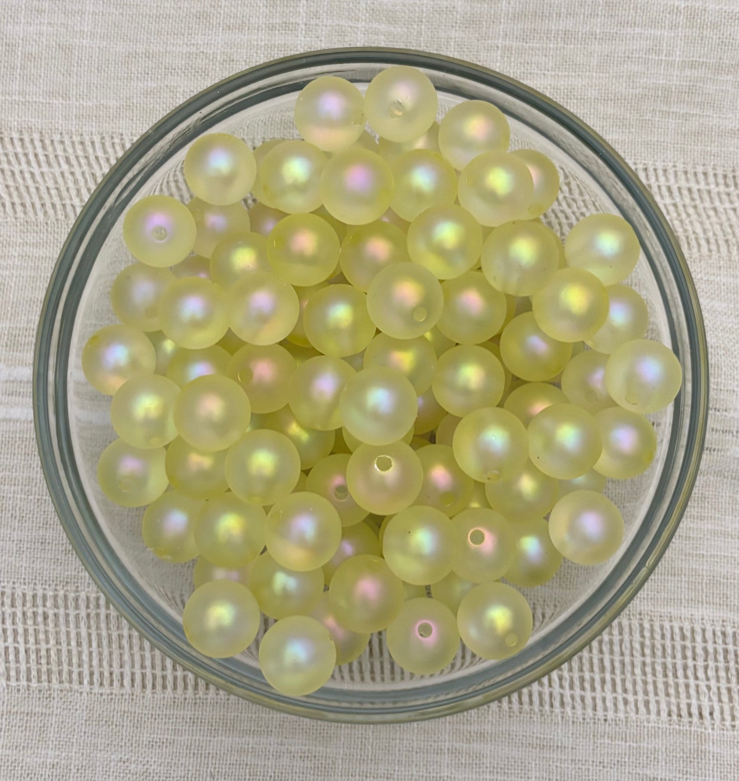 Yellow 16mm Frosted Acrylic Bead (Pack of 10)