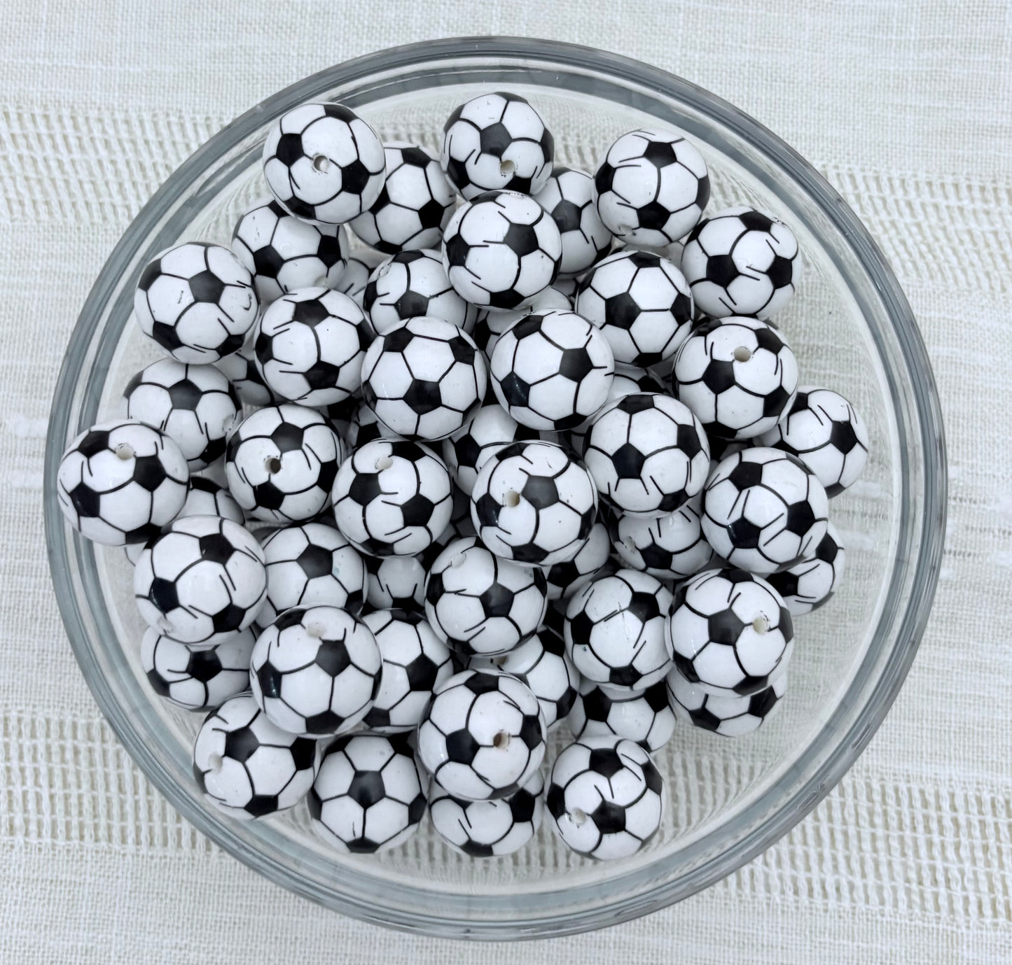 Soccer 20mm Acrylic Bead (Pack of 5)