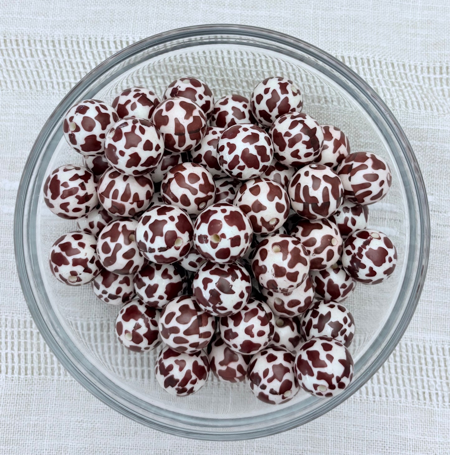 Cow Print 20mm Acrylic Bead (Pack of 5)