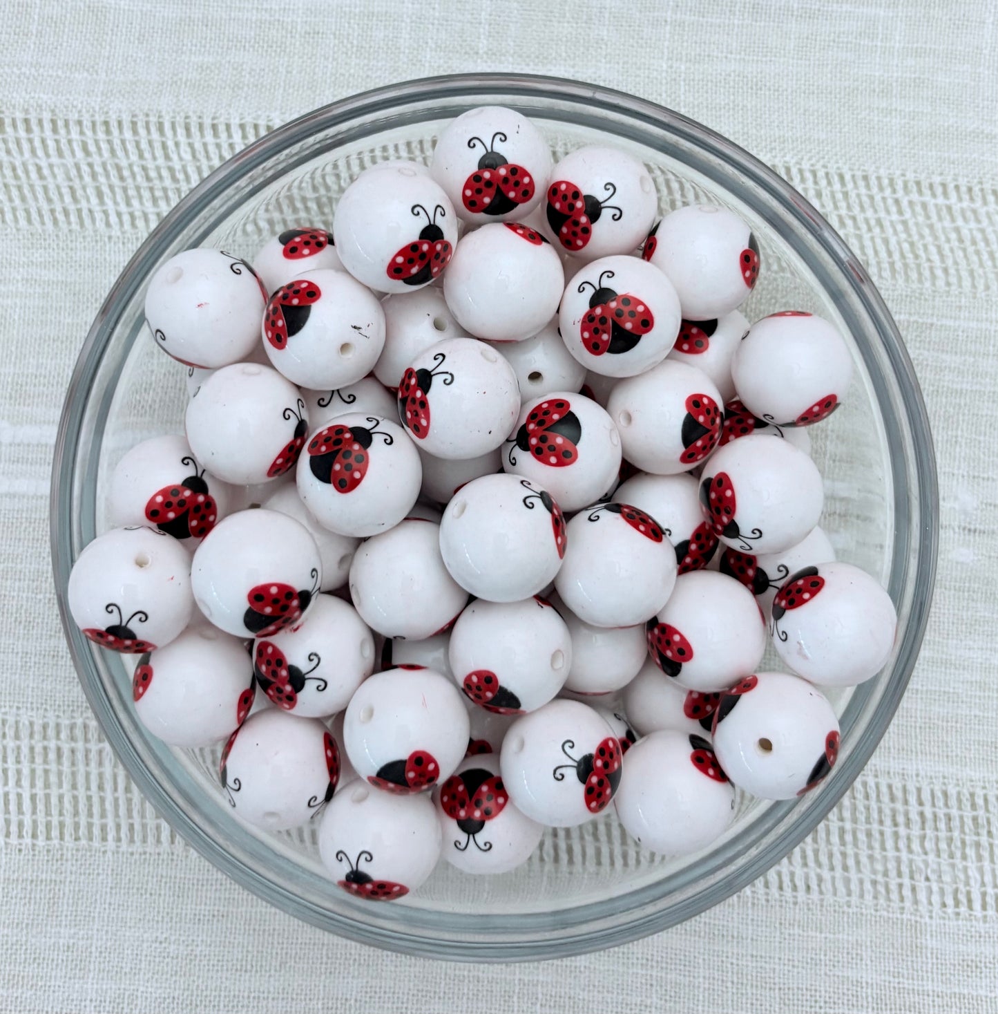 Ladybug 20mm Acrylic Bead (Pack of 5)
