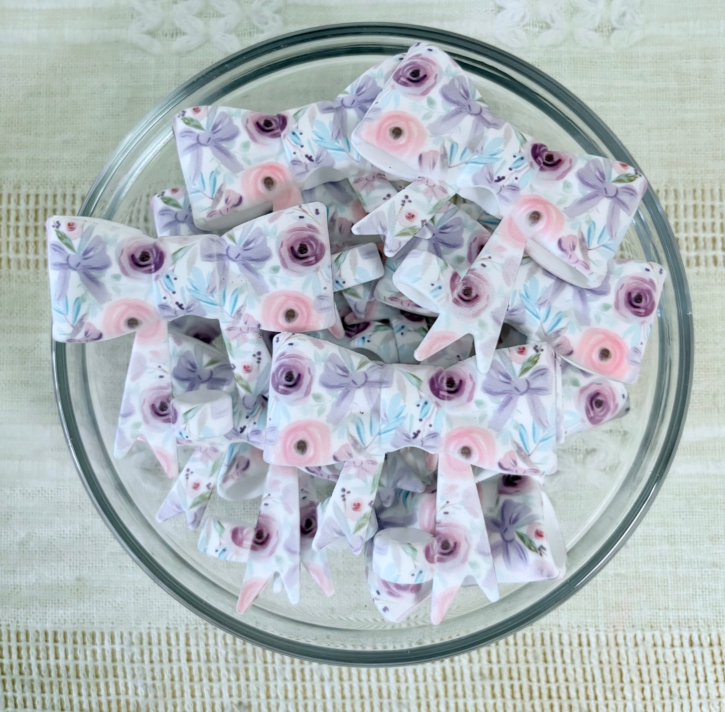 Purple & Pink Flowers Silicone Straw Topper