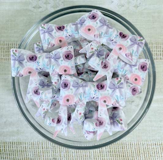 Purple & Pink Flowers Silicone Straw Topper