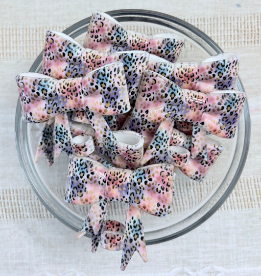 Colourful Cheetah Silicone Straw Topper