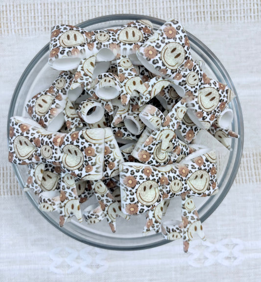 Cheetah Smileys Silicone Straw Topper