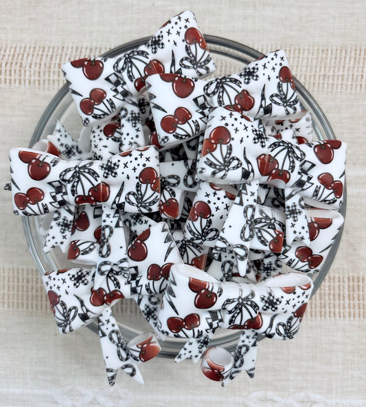 Checkered Cherries Silicone Straw Topper