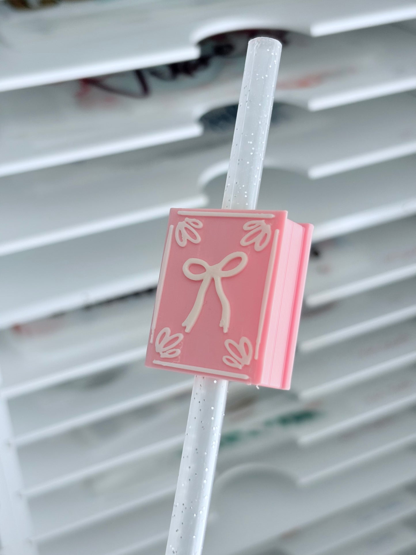 Pink Book 3D Straw Topper