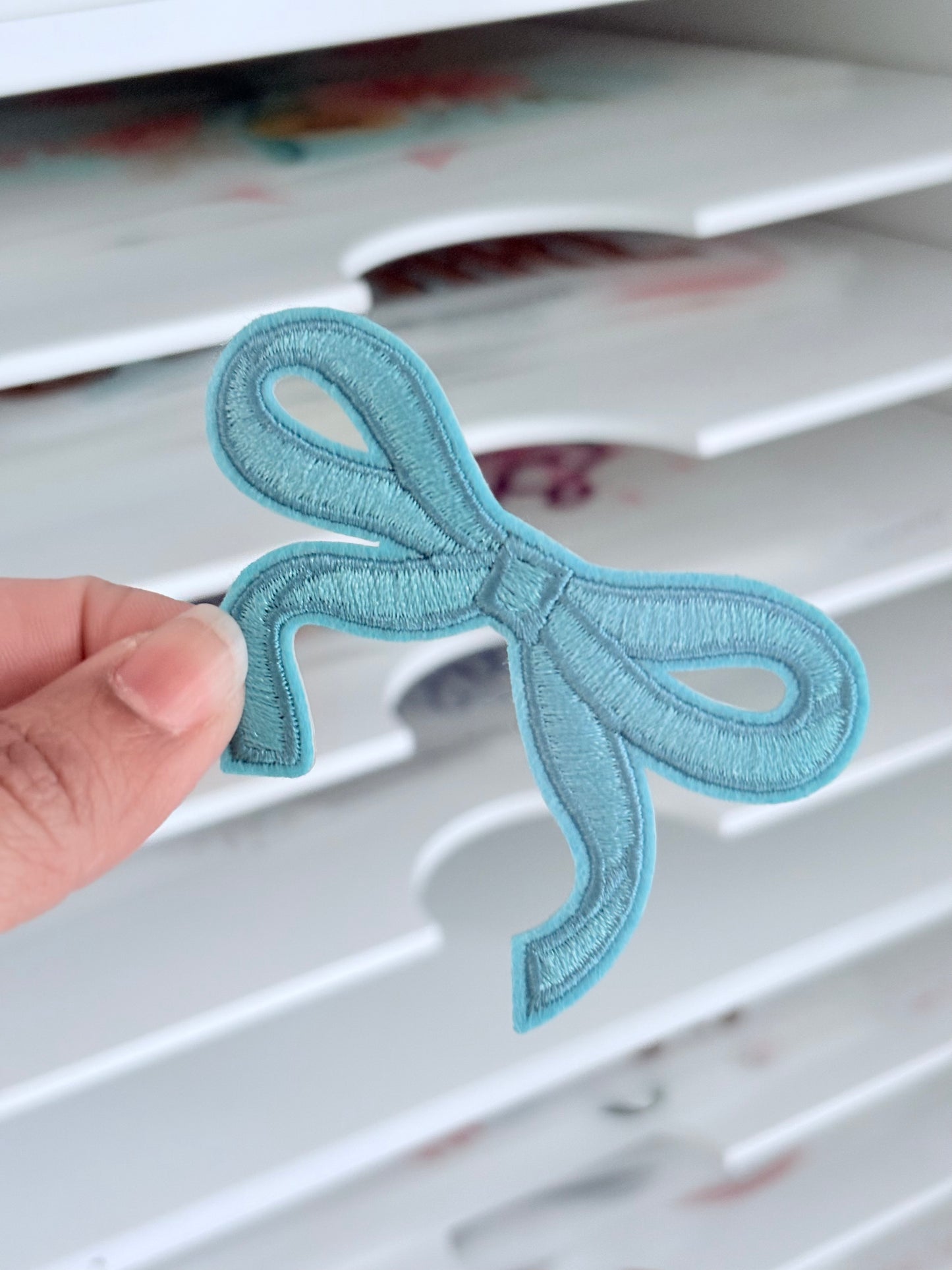 Blue Bow Small Patch