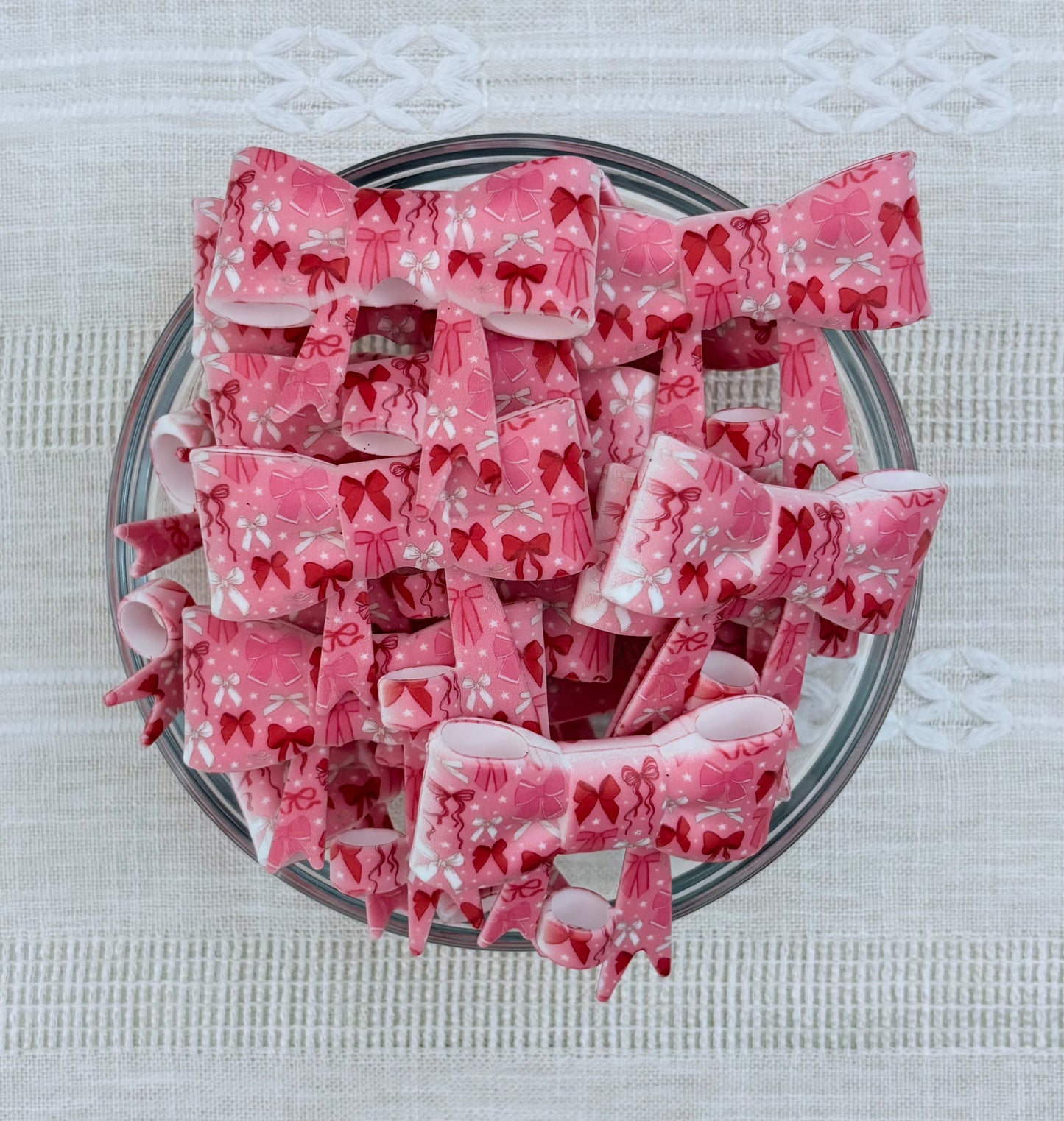 Red Bows Silicone Straw Topper