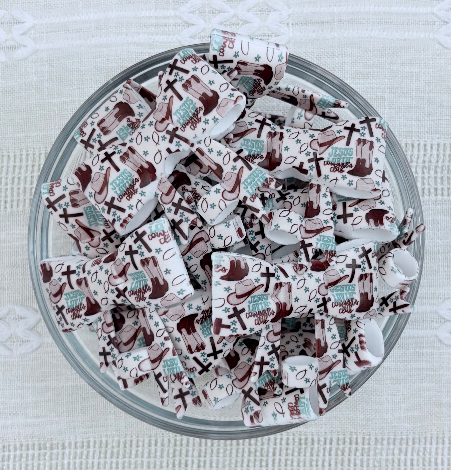 Jesus Lovin Cowgirl Silicone Bow Straw Topper
