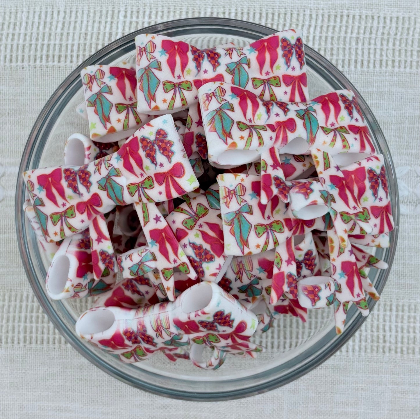 Colourful Bows Silicone Bow Straw Topper