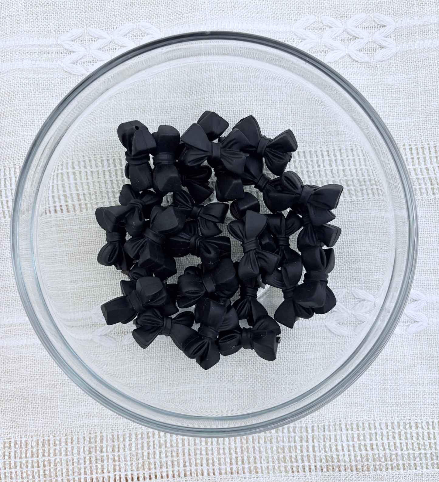 Black Bow Focal Bead (side hole)