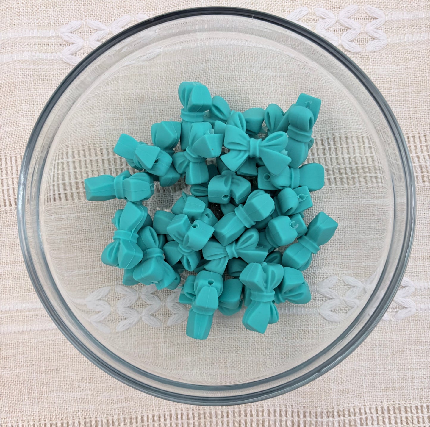 Teal Bow Focal Bead (side hole)
