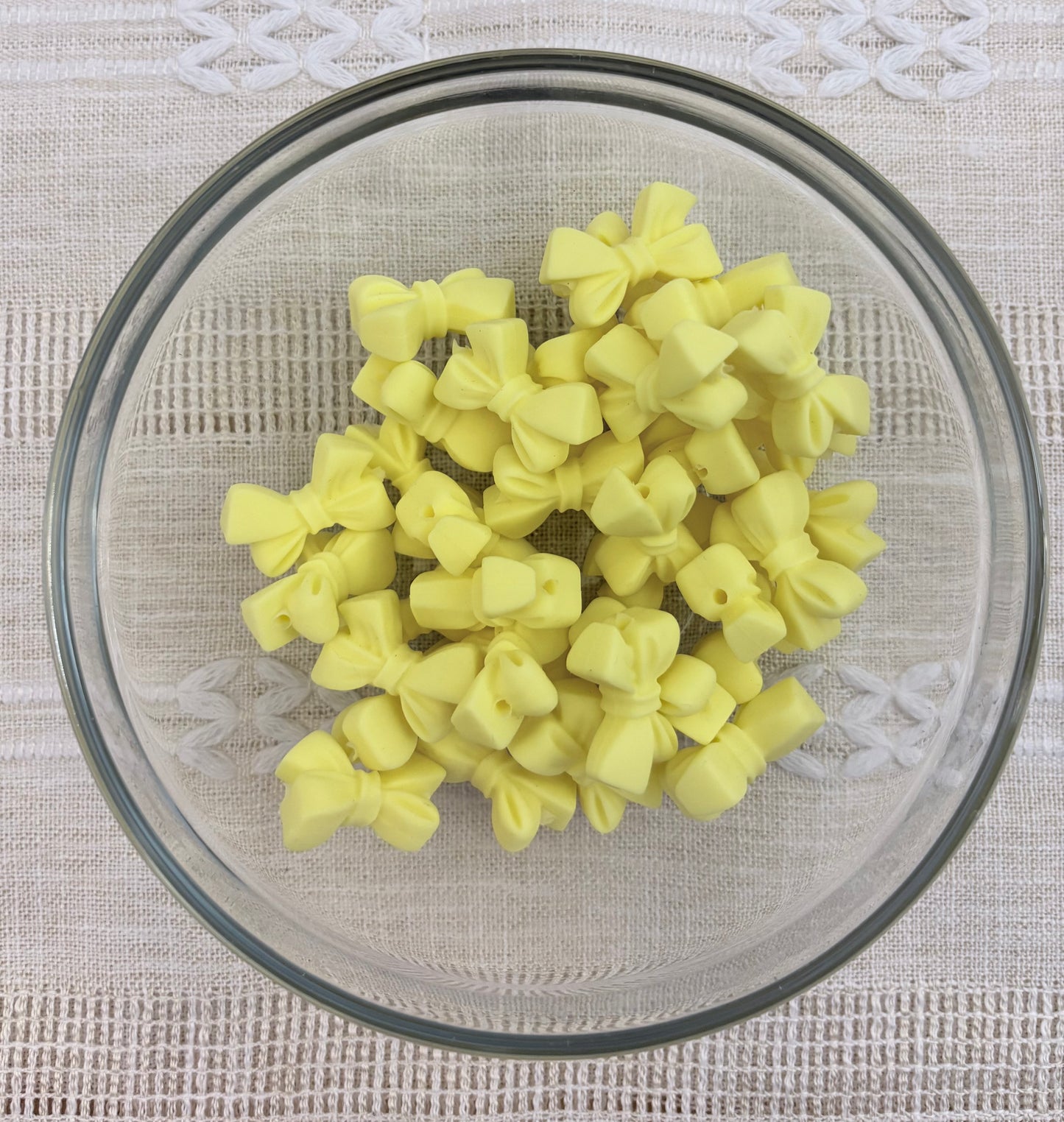 Pastel Yellow Bow Focal Bead (side hole)
