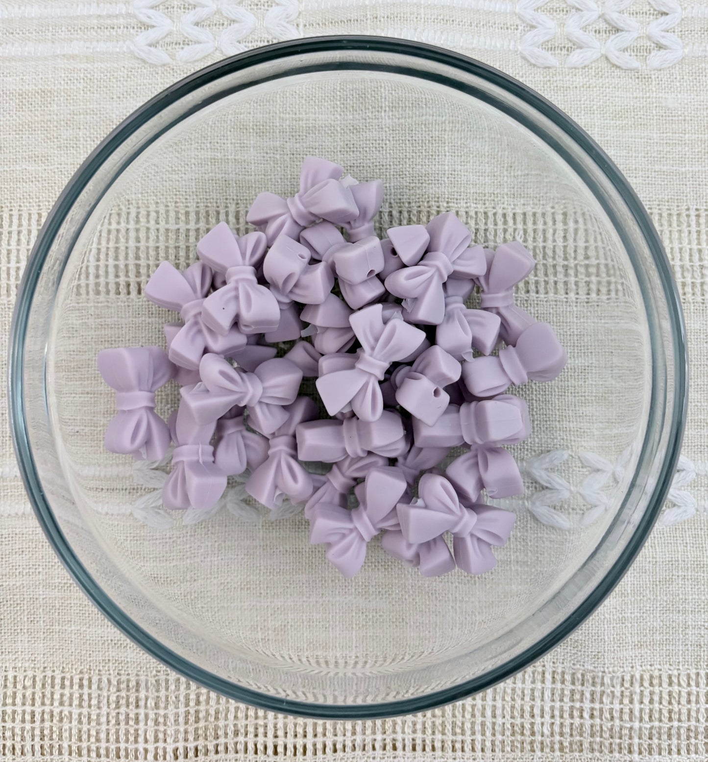 Pastel Purple Bow Focal Bead (side hole)