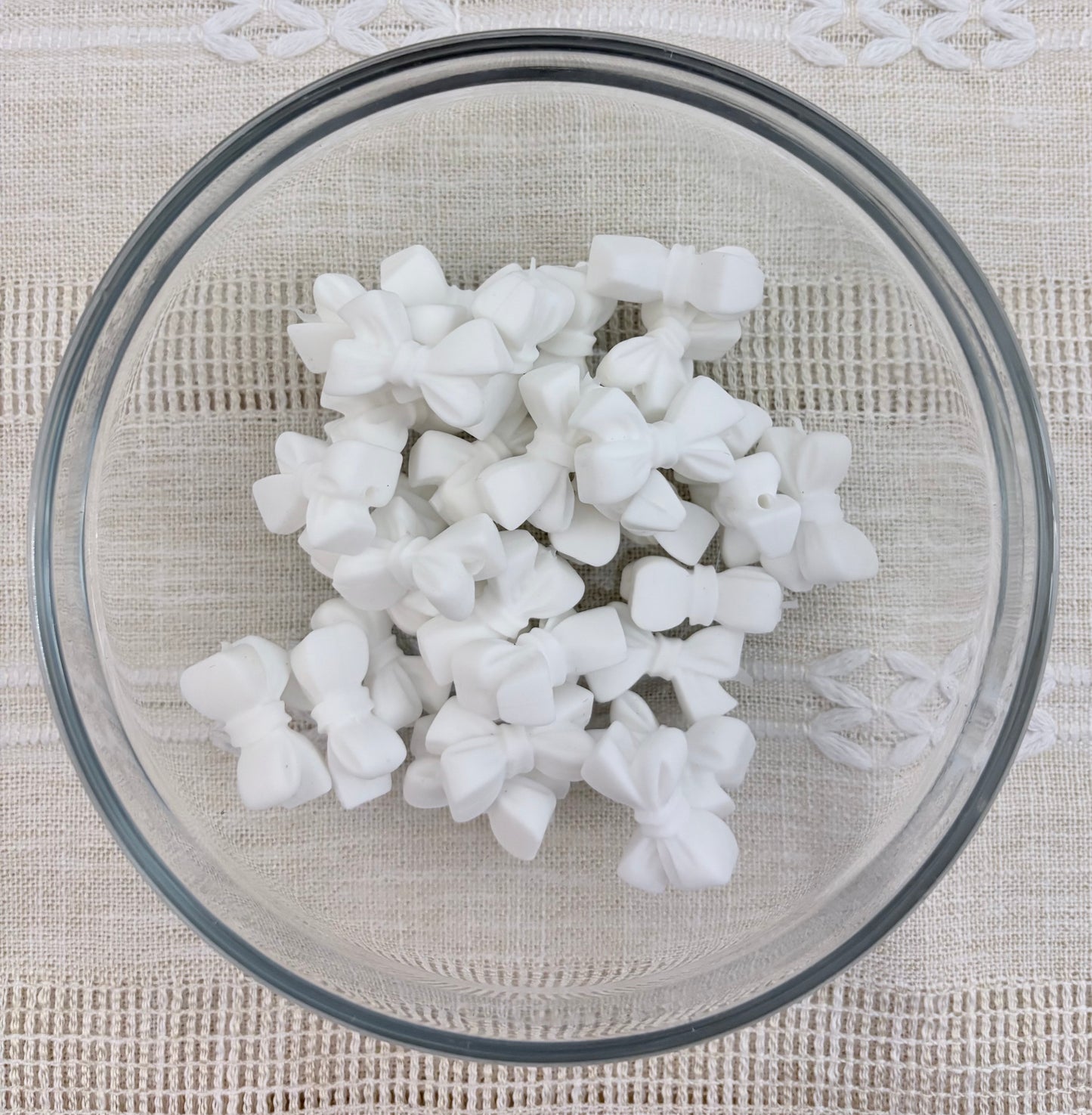 White Bow Focal Bead (side hole)