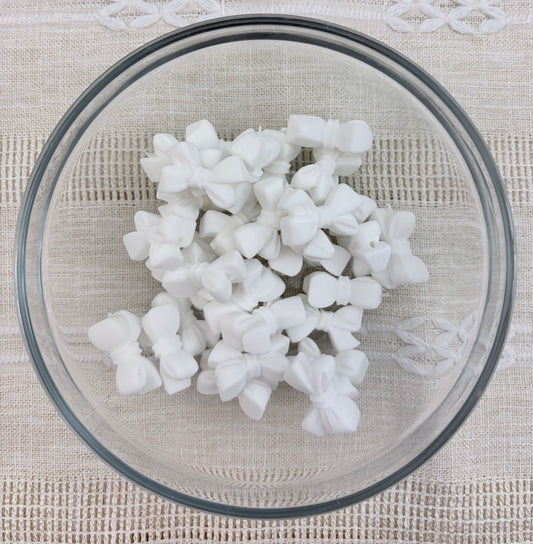 White Bow Focal Bead (side hole)