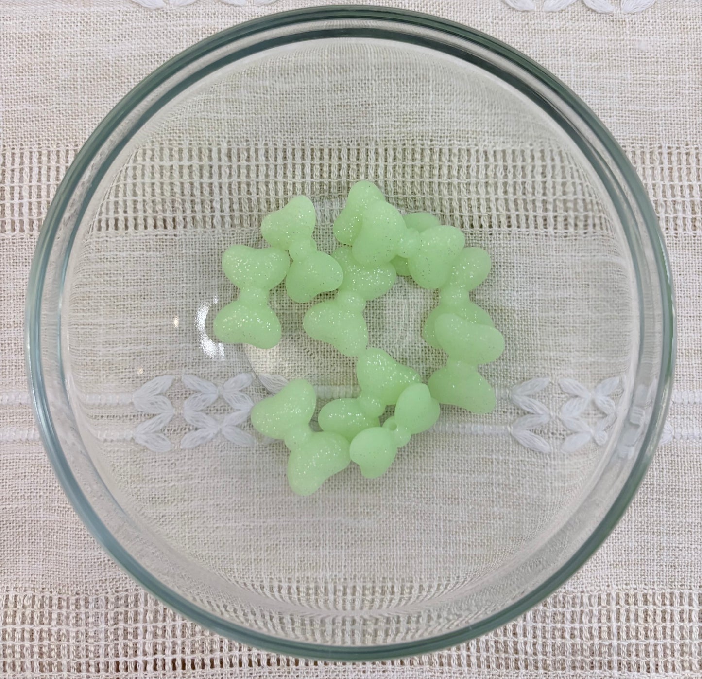Glitter Bows Focal Bead (Multiple Colors)