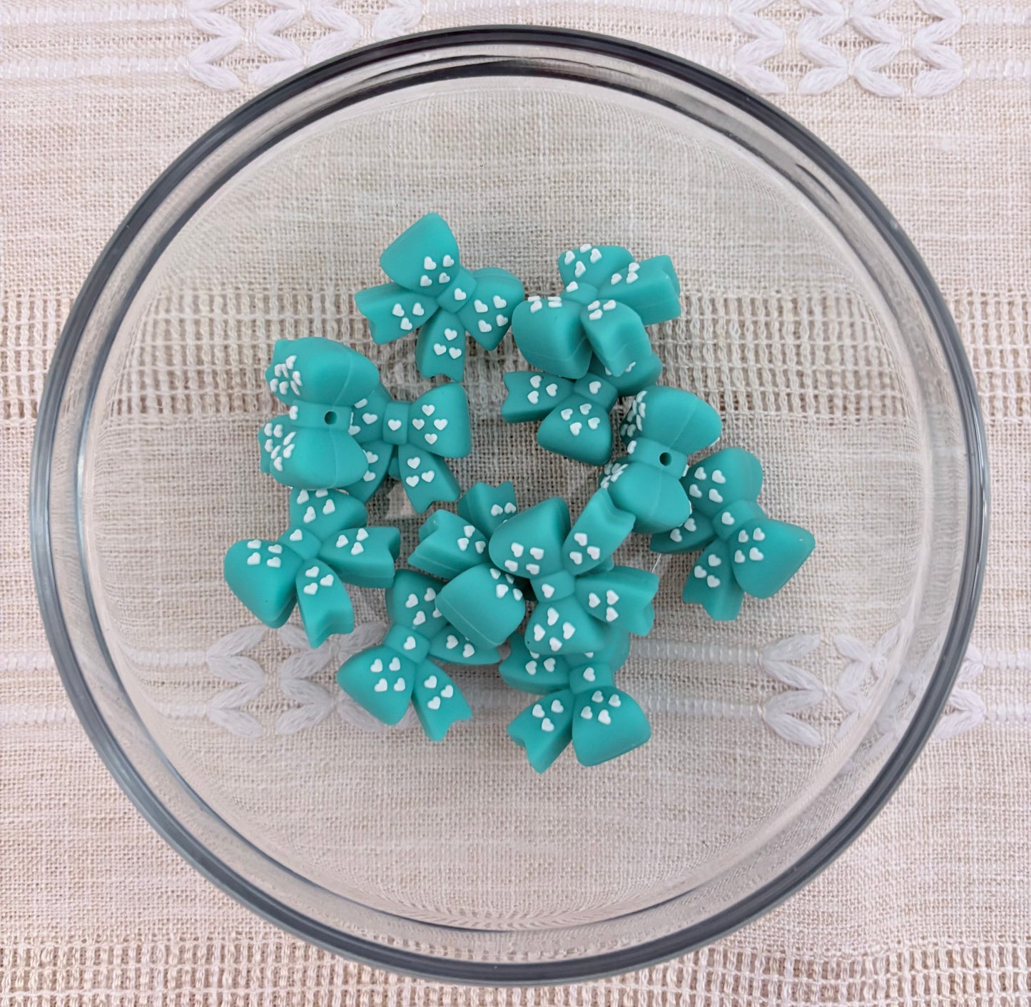 Heart Bows Focal Bead (Multiple Colors)
