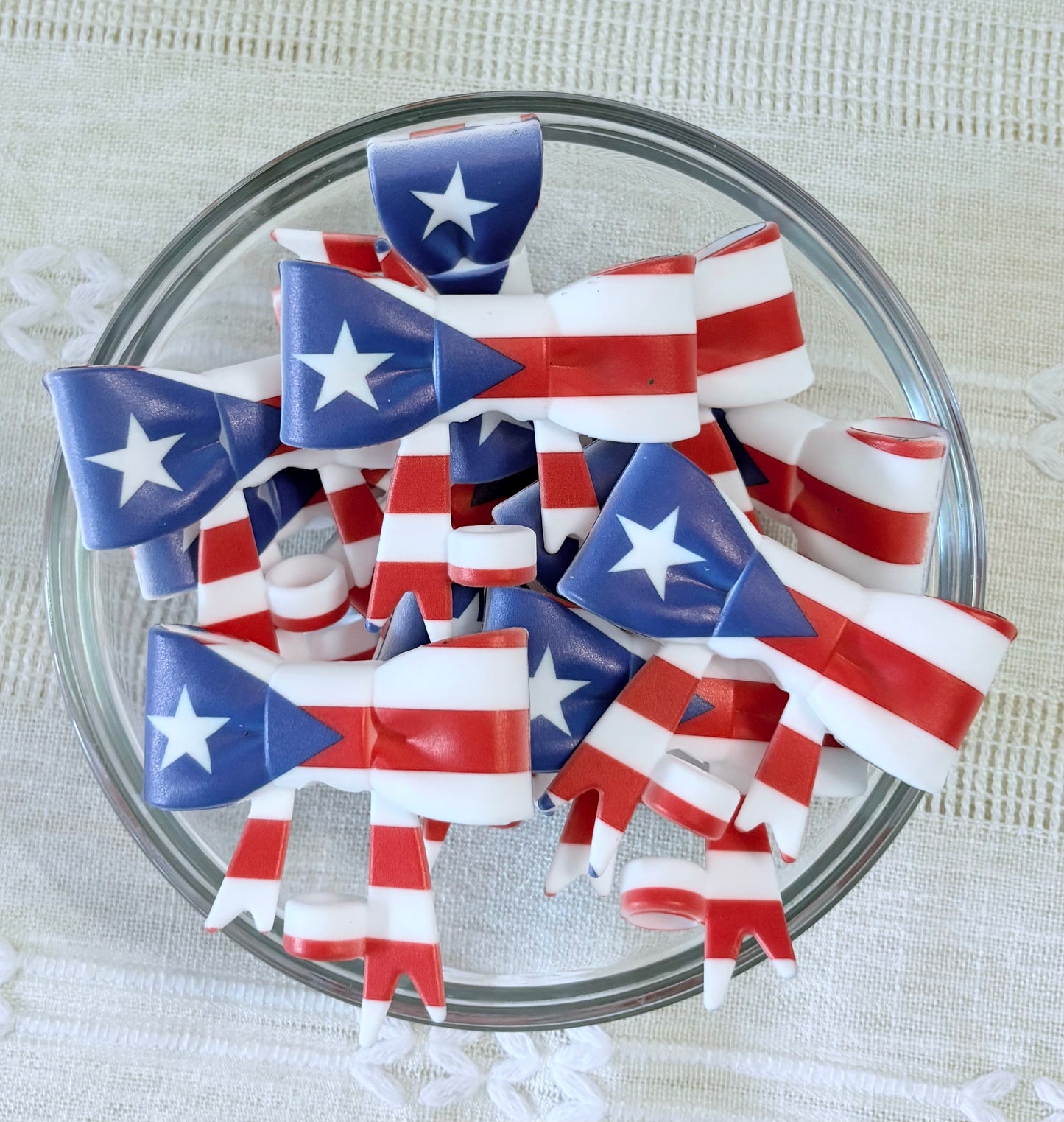 Puerto Rico Silicone Bow Straw Topper