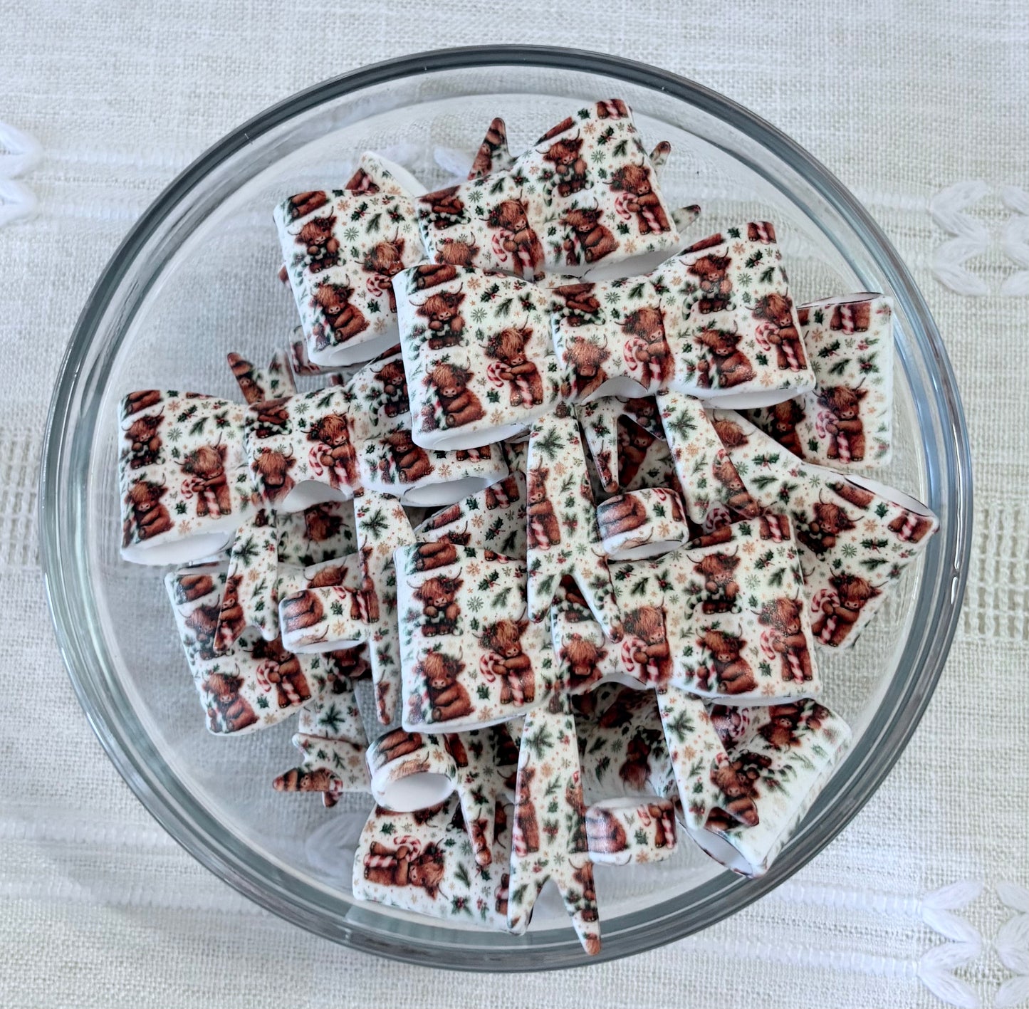 Christmas Cows Silicone Bow Straw Topper