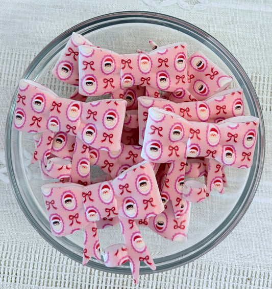 Santas Silicone Bow Straw Topper