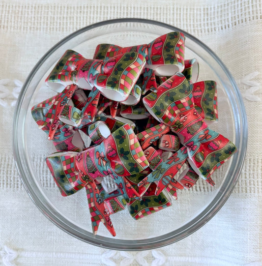 Retro Christmas Silicone Bow Straw Topper