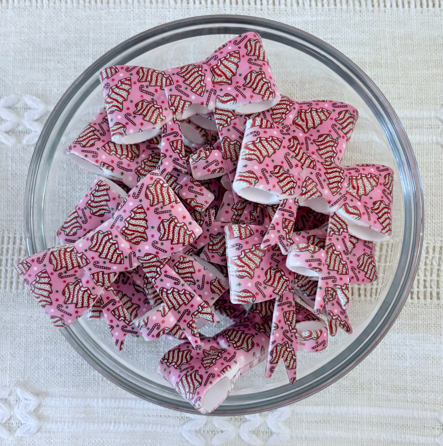 Christmas Cakes Silicone Bow Straw Topper