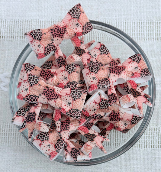 Animal Print Patches Silicone Bow Straw Topper