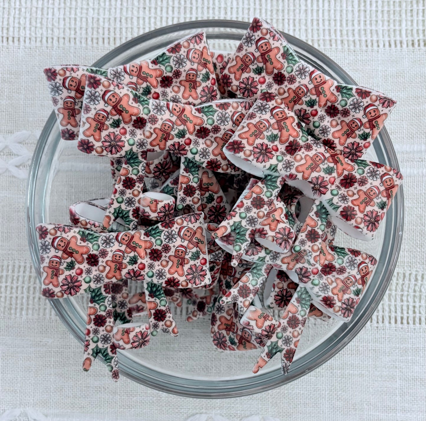 Gingerbreads Silicone Bow Straw Topper