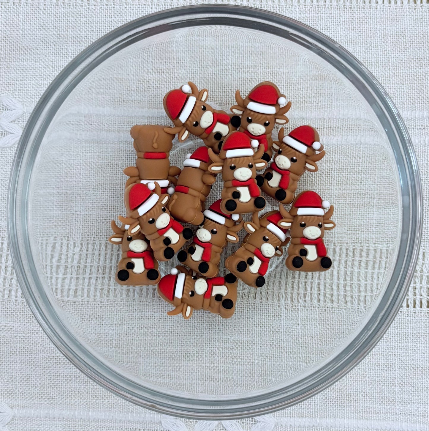 Christmas Cow Focal Bead
