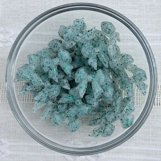 Green Glitter Bow Focal Bead